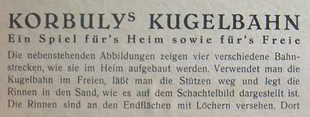 Bauanleitung für Korbuly's Kugelbahn