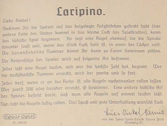 Regeln für Laripino